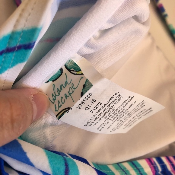 Island Escape Tiered Swim Top Ruffles Bandini Swimsuit Women’s Size 8 NEW - Picture 7 of 8